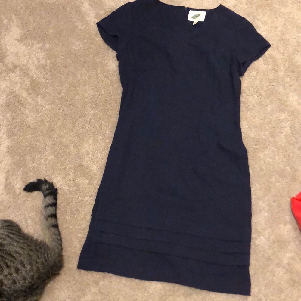 Nurture cap sleeve navy dress